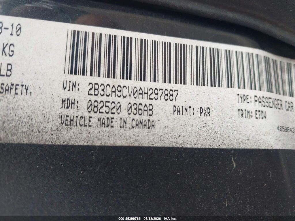 2B3CA9CV0AH297887 2010 DODGE CHARGER photo no. 9