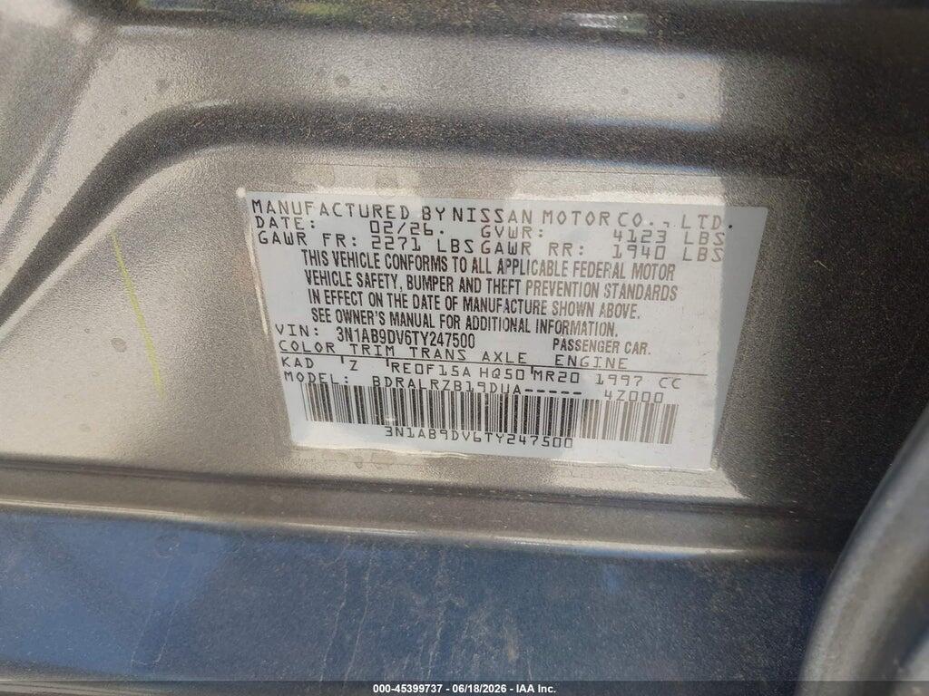 3N1AB9DV6TY247500 2026 NISSAN SENTRA photo no. 9
