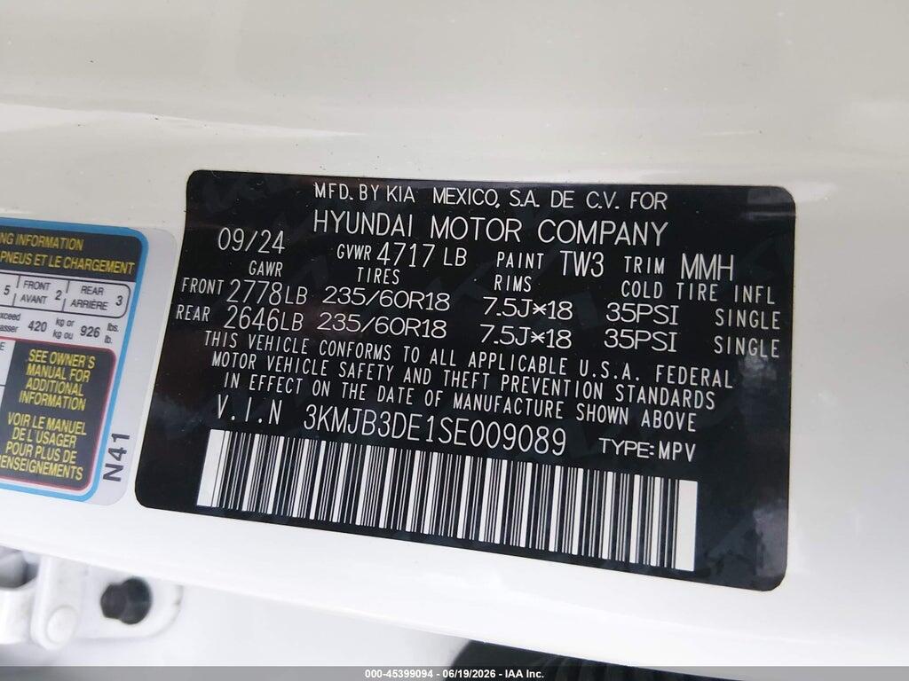3KMJB3DE1SE009089 2025 HYUNDAI TUCSON photo no. 9