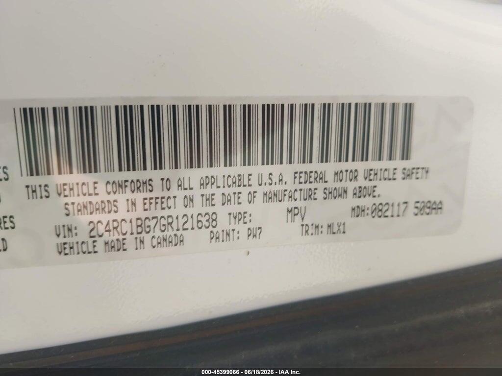 2C4RC1BG7GR121638 2016 CHRYSLER TOWN & COUNTRY photo no. 9
