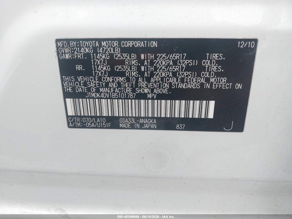 JTMDK4DV1B5101787 2011 TOYOTA RAV4 photo no. 9