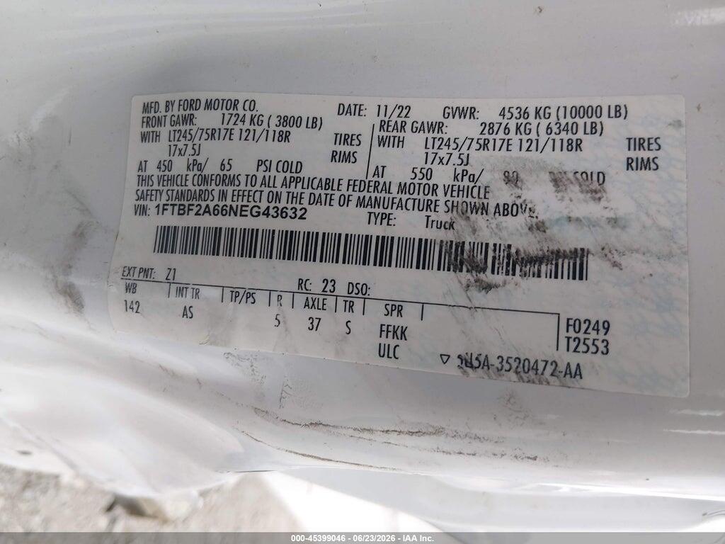 1FTBF2A66NEG43632 2022 FORD F-250 photo no. 9