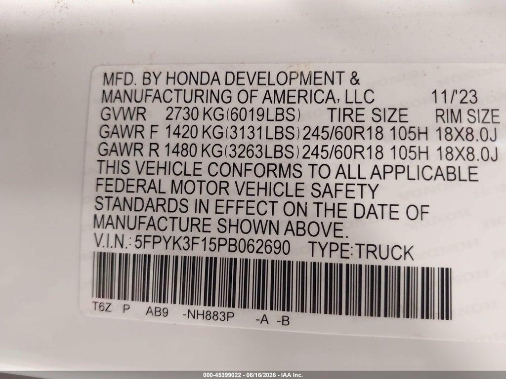 5FPYK3F15PB062690 2023 HONDA RIDGELINE photo no. 9