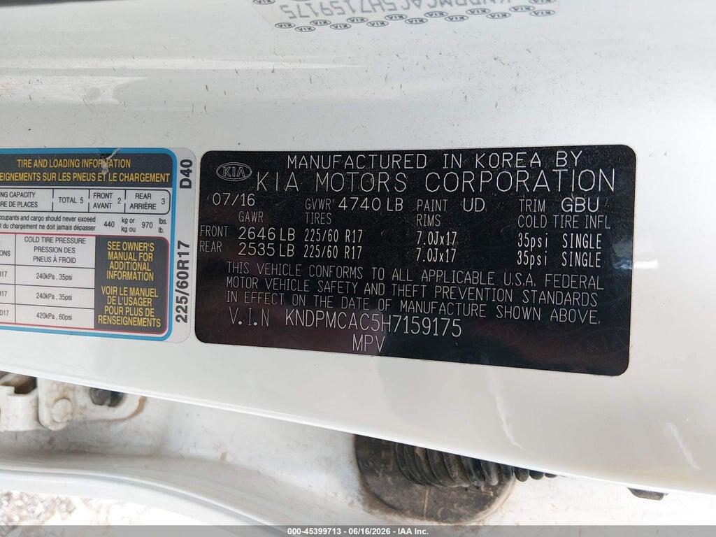 KNDPMCAC5H7159175 2017 KIA SPORTAGE photo no. 9