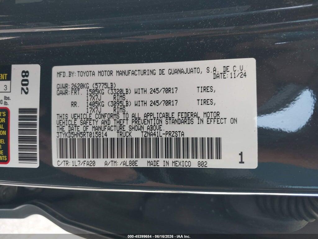 3TYKD5HN5RT015814 2024 TOYOTA TACOMA photo no. 9
