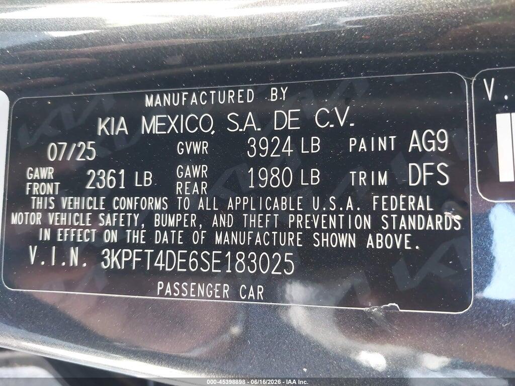3KPFT4DE6SE183025 2025 KIA K4 photo no. 9