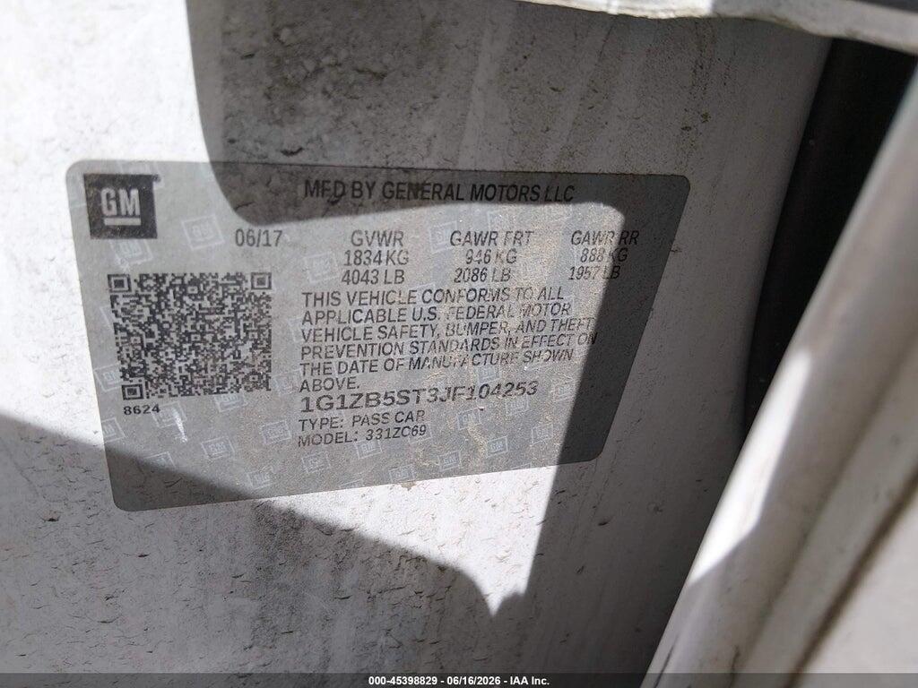 1G1ZB5ST3JF104253 2018 CHEVROLET MALIBU photo no. 9