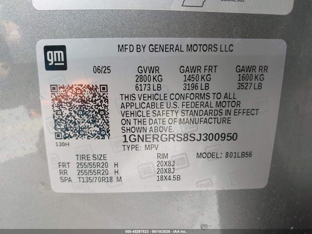 1GNERGRS8SJ300950 2025 CHEVROLET TRAVERSE photo no. 9