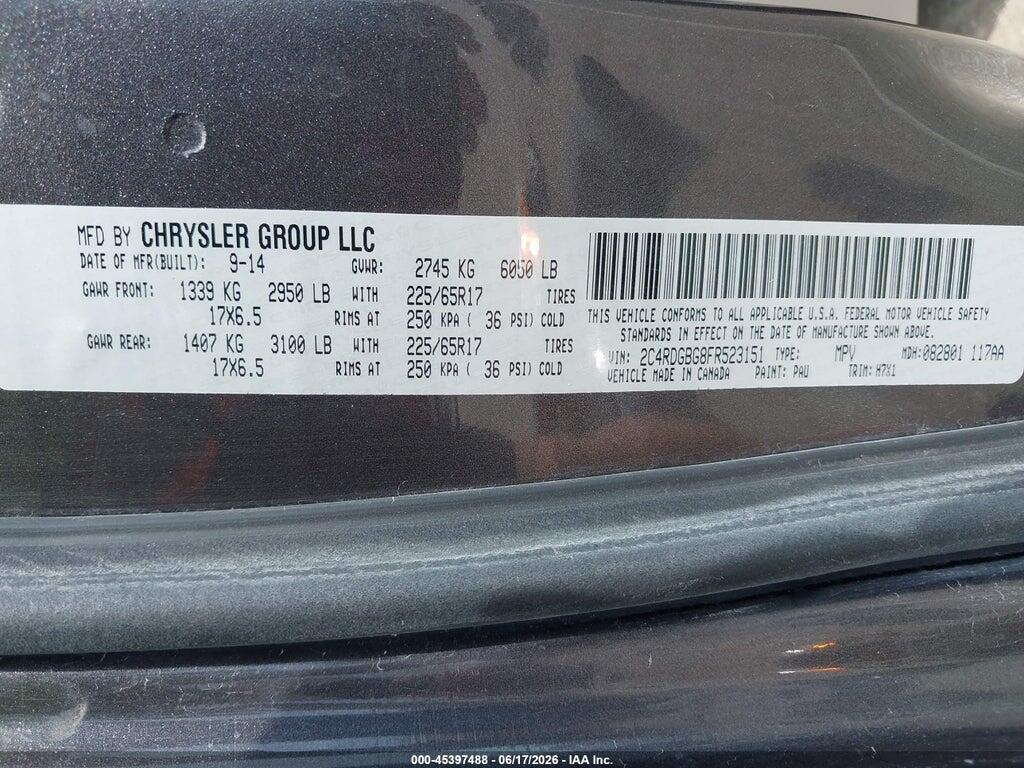 2C4RDGBG8FR523151 2015 DODGE GRAND CARAVAN photo no. 9