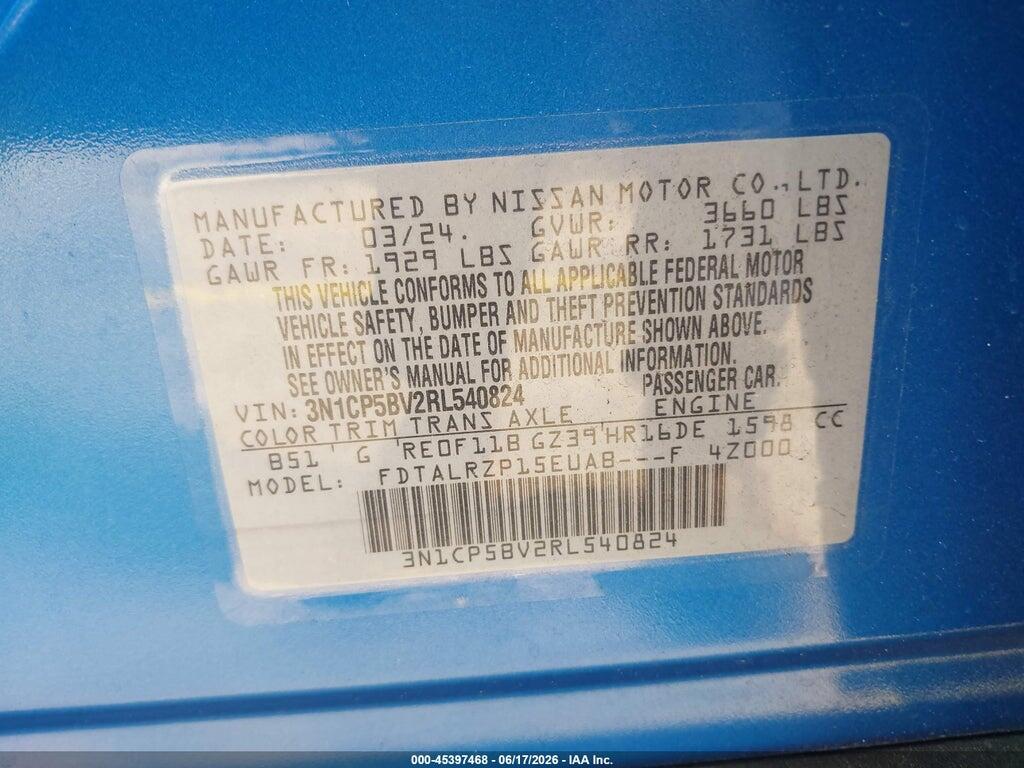 3N1CP5BV2RL540824 2024 NISSAN KICKS photo no. 9