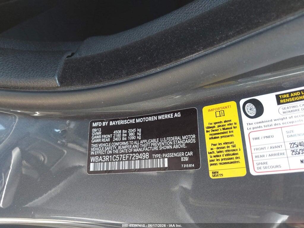WBA3R1C57EF729498 2014 BMW 435I photo no. 9