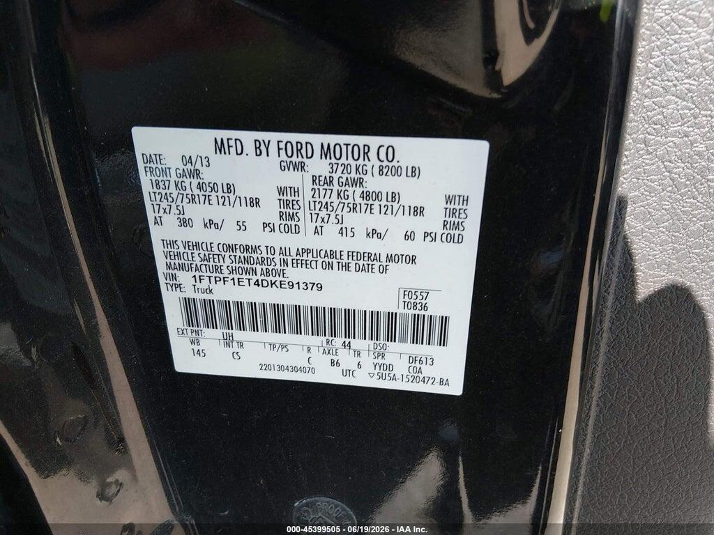 1FTPF1ET4DKE91379 2013 FORD F-150 photo no. 9