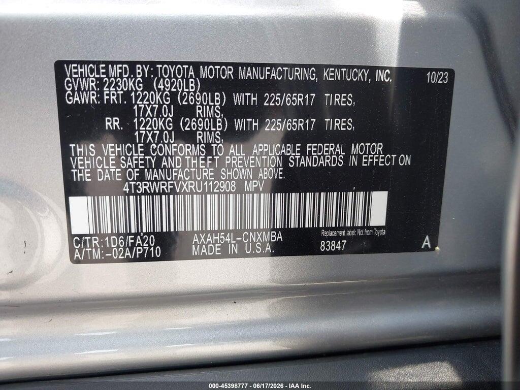 4T3RWRFVXRU112908 2024 TOYOTA RAV4 HYBRID photo no. 9