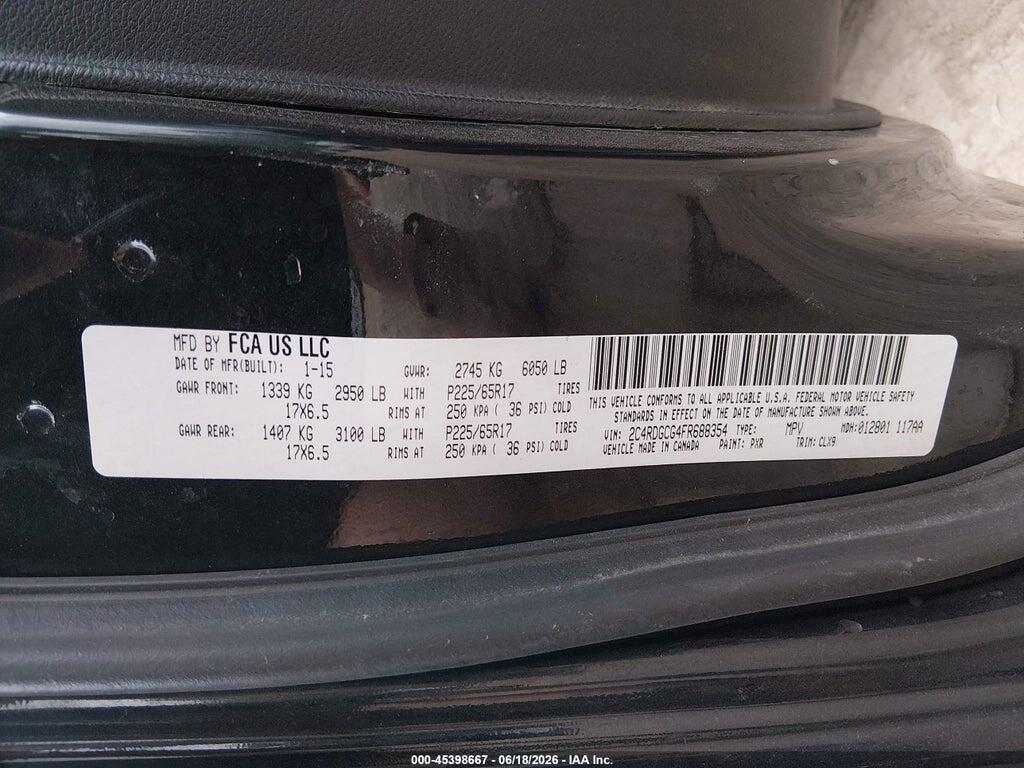 2C4RDGCG4FR688354 2015 DODGE GRAND CARAVAN photo no. 9