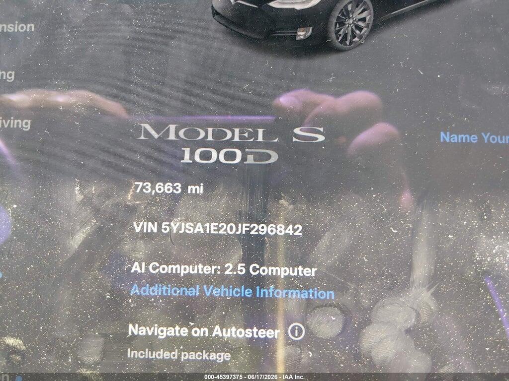 5YJSA1E20JF296842 2018 TESLA MODEL S photo no. 7