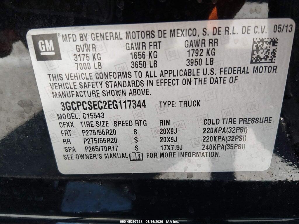 3GCPCSEC2EG117344 2014 CHEVROLET SILVERADO 1500 photo no. 9