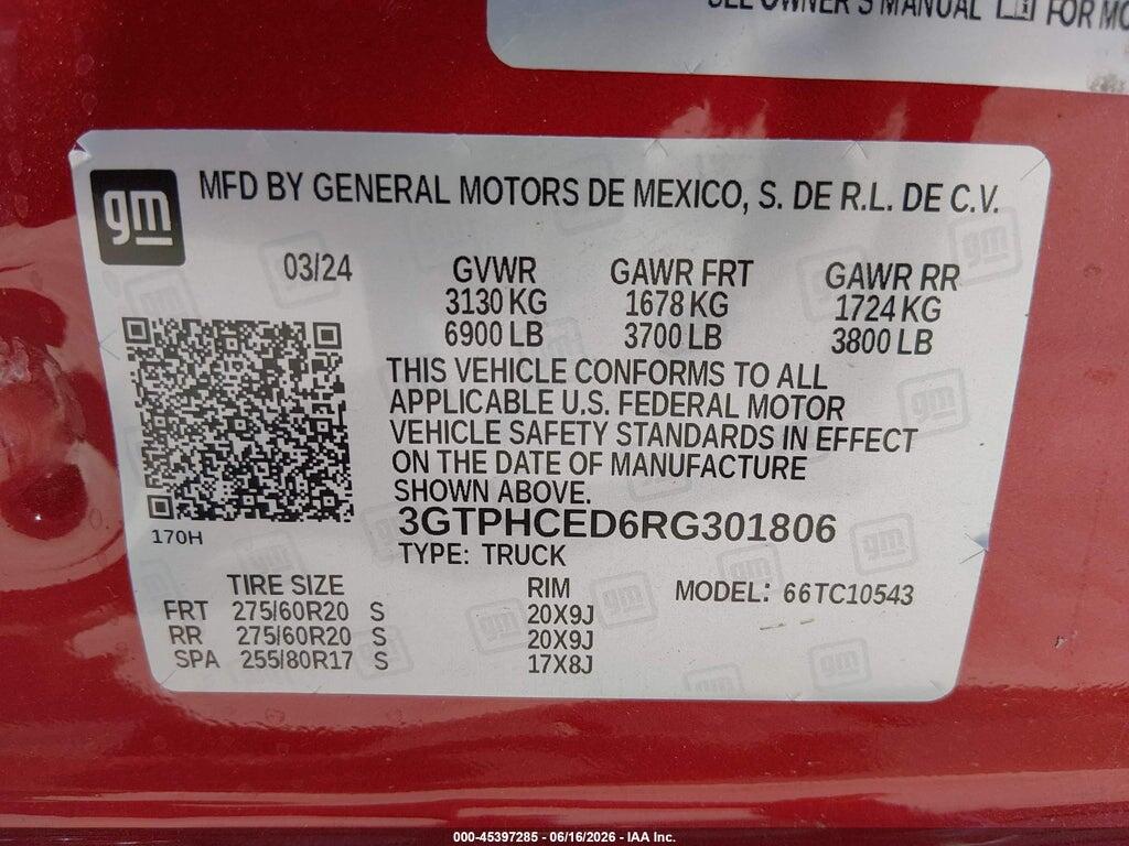 3GTPHCED6RG301806 2024 GMC SIERRA 1500 photo no. 9