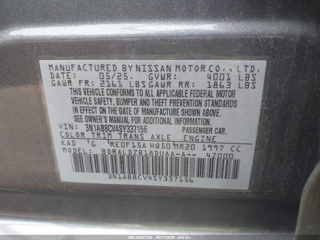 3N1AB8CV4SY337156 2025 NISSAN SENTRA photo no. 9