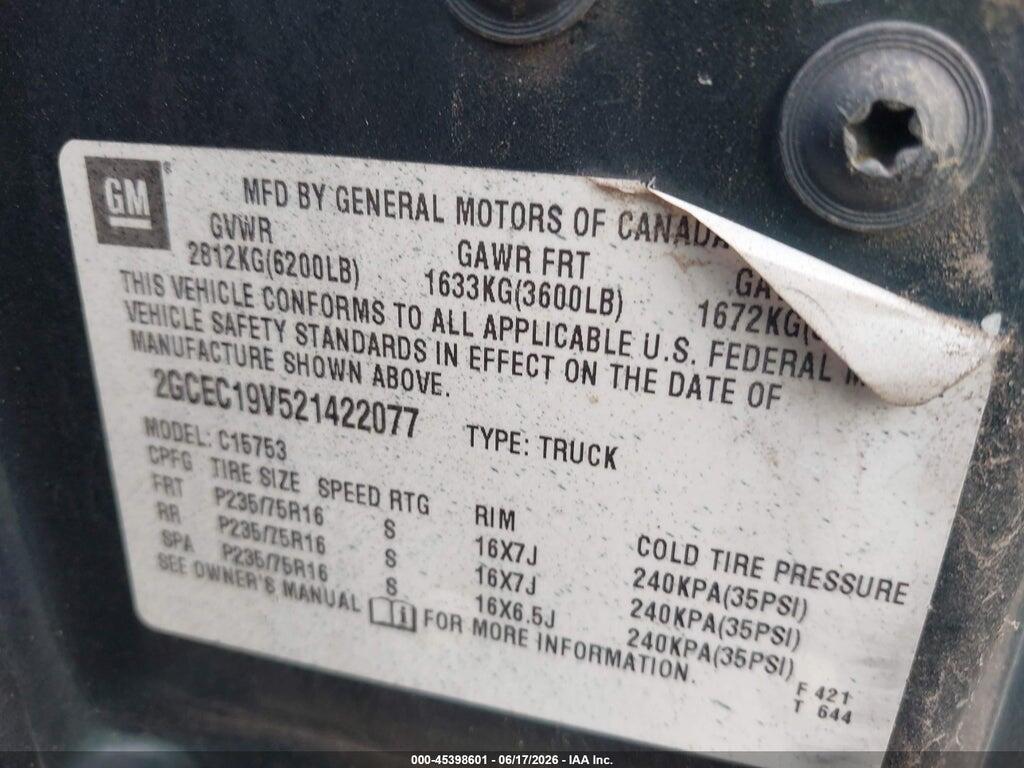 2GCEC19V521422077 2002 CHEVROLET SILVERADO 1500 photo no. 9