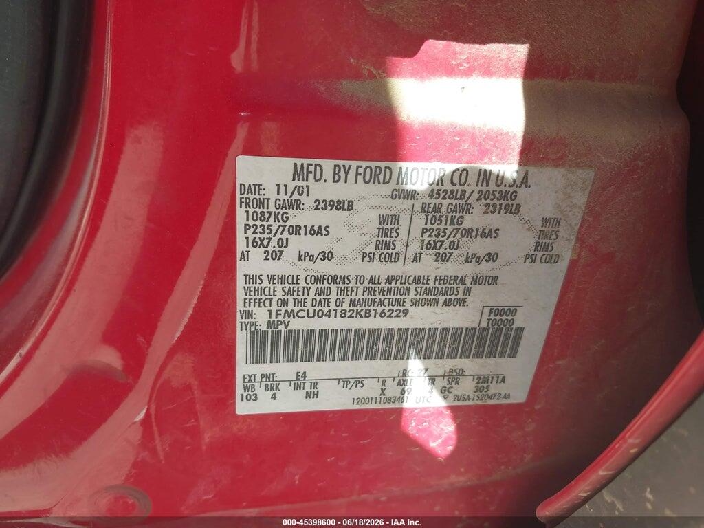 1FMCU04182KB16229 2002 FORD ESCAPE photo no. 9