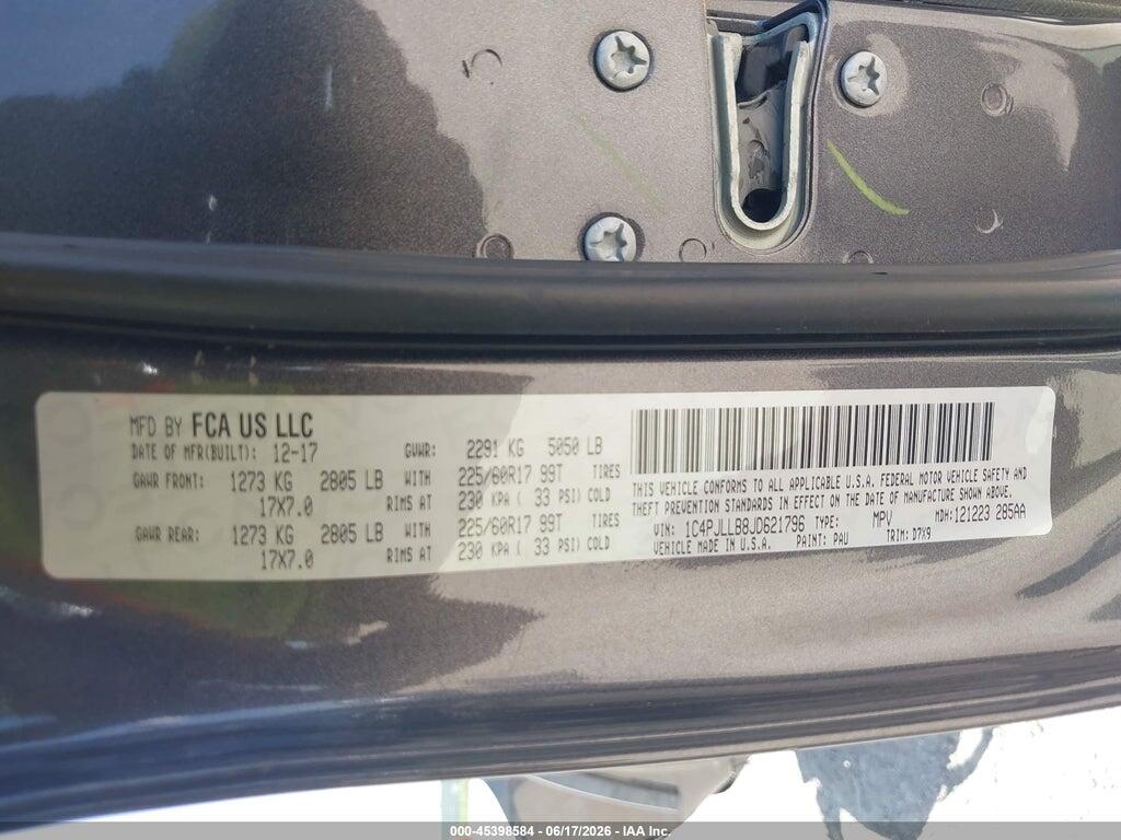 1C4PJLLB8JD621796 2018 JEEP CHEROKEE photo no. 9