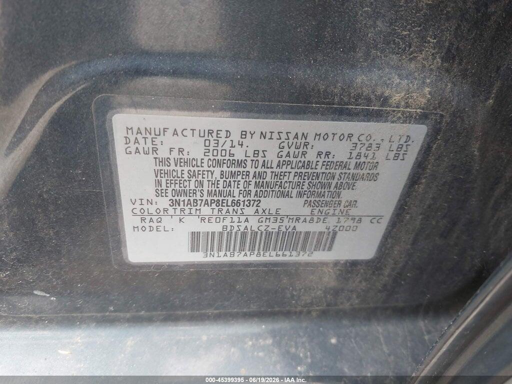 3N1AB7AP8EL661372 2014 NISSAN SENTRA photo no. 9