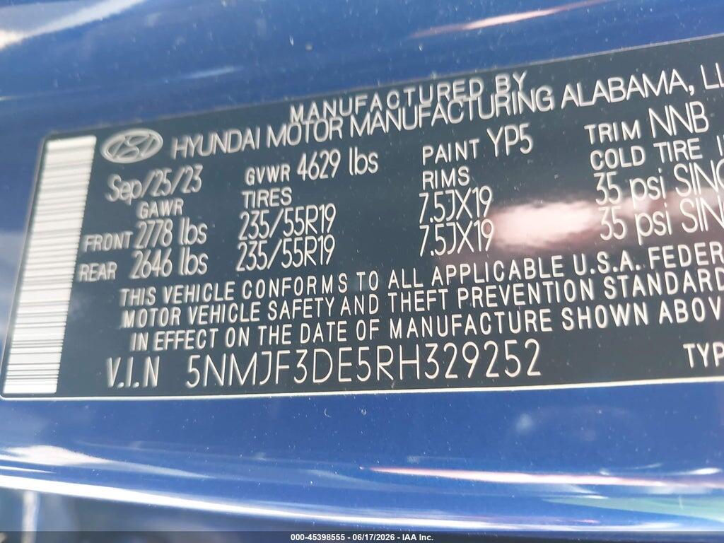 5NMJF3DE5RH329252 2024 HYUNDAI TUCSON photo no. 9