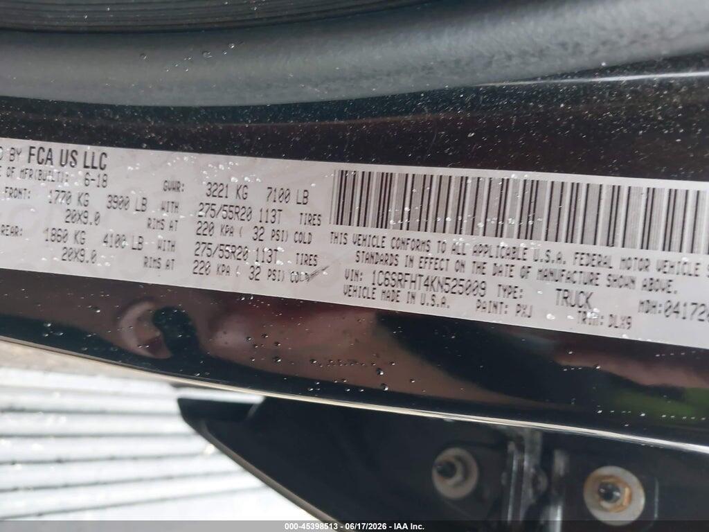 1C6SRFHT4KN525009 2019 RAM 1500 photo no. 9