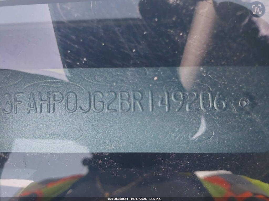 3FAHP0JG2BR149206 2011 FORD FUSION photo no. 9