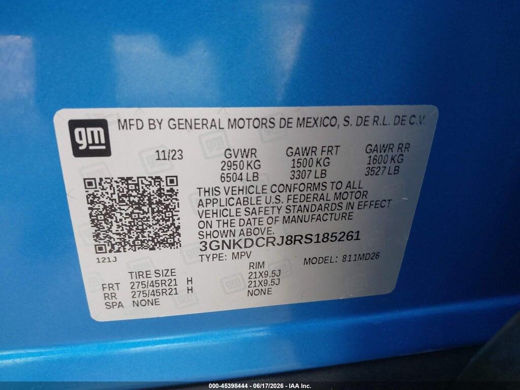 3GNKDCRJ8RS185261 2024 CHEVROLET BLAZER EV photo no. 9