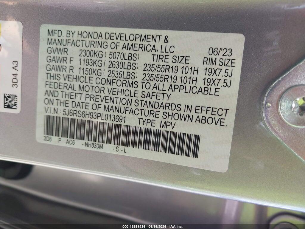 5J6RS6H93PL013691 2023 HONDA CR-V HYBRID photo no. 9
