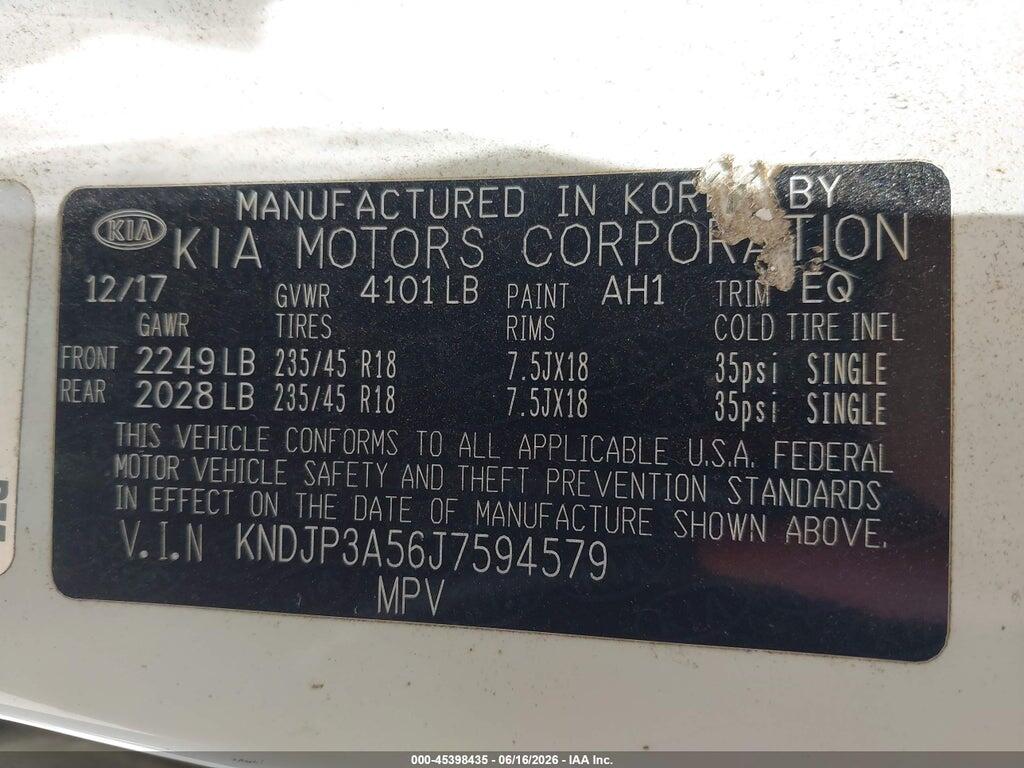 KNDJP3A56J7594579 2018 KIA SOUL photo no. 9