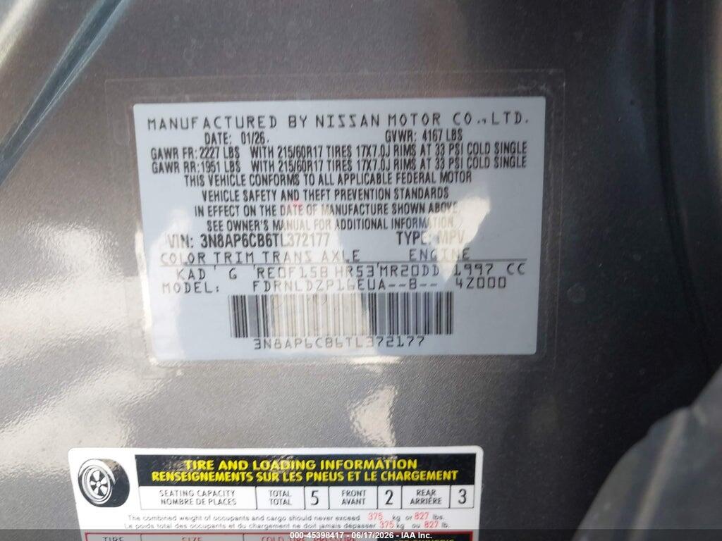 3N8AP6CB6TL372177 2026 NISSAN KICKS photo no. 9