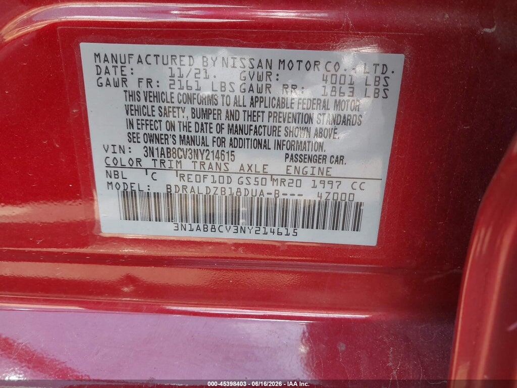 3N1AB8CV3NY214615 2022 NISSAN SENTRA photo no. 9