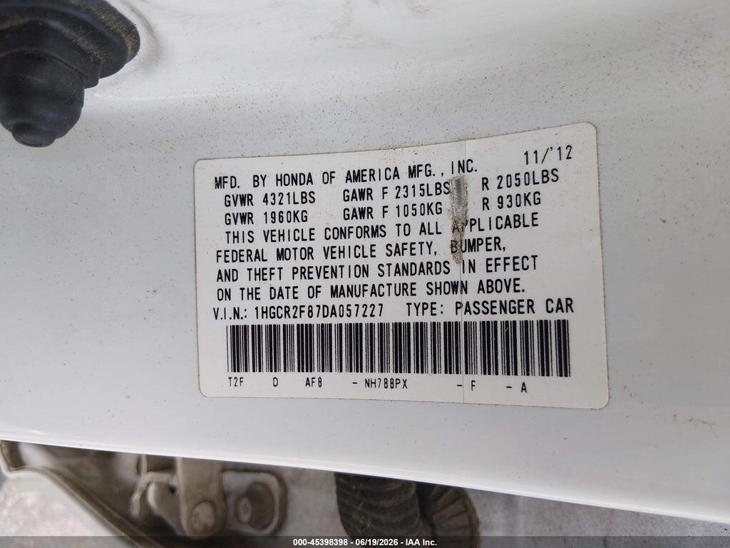 1HGCR2F87DA057227 2013 HONDA ACCORD photo no. 9