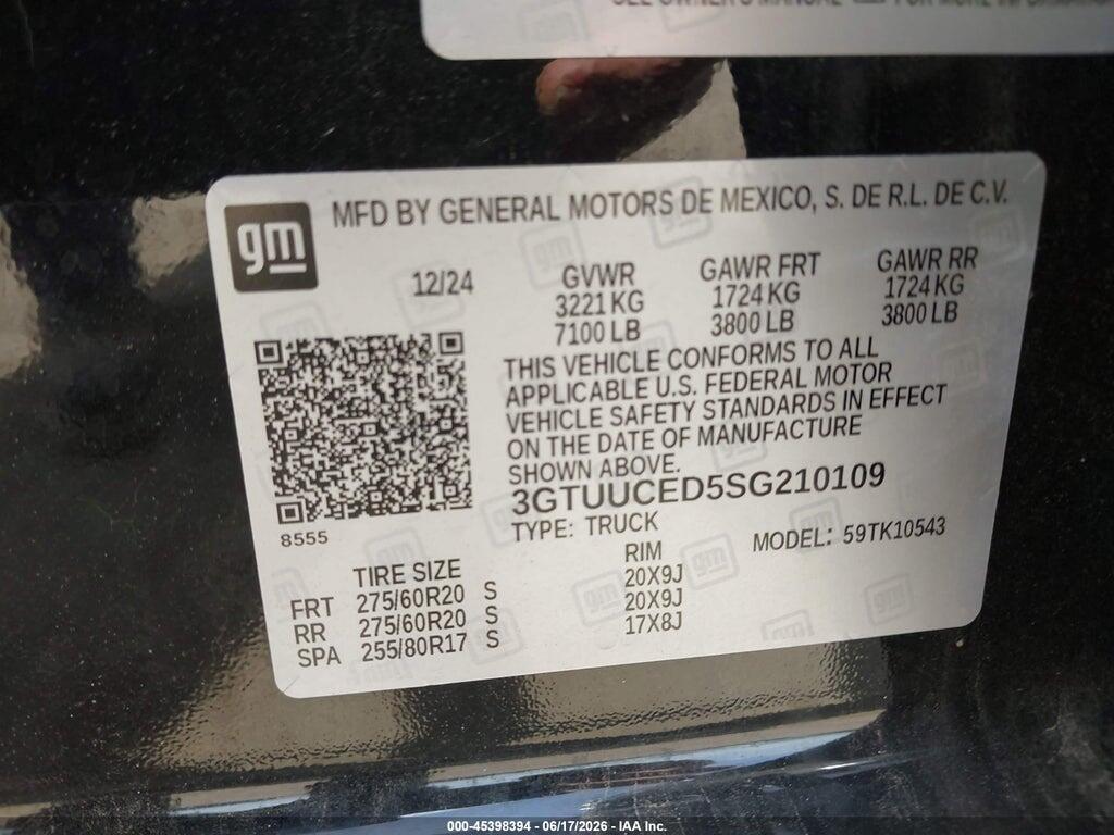 3GTUUCED5SG210109 2025 GMC SIERRA 1500 photo no. 9