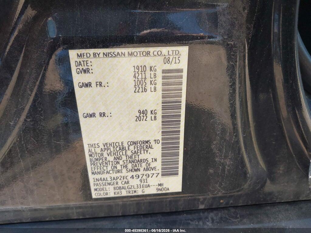 1N4AL3AP2FC497977 2015 NISSAN ALTIMA photo no. 9