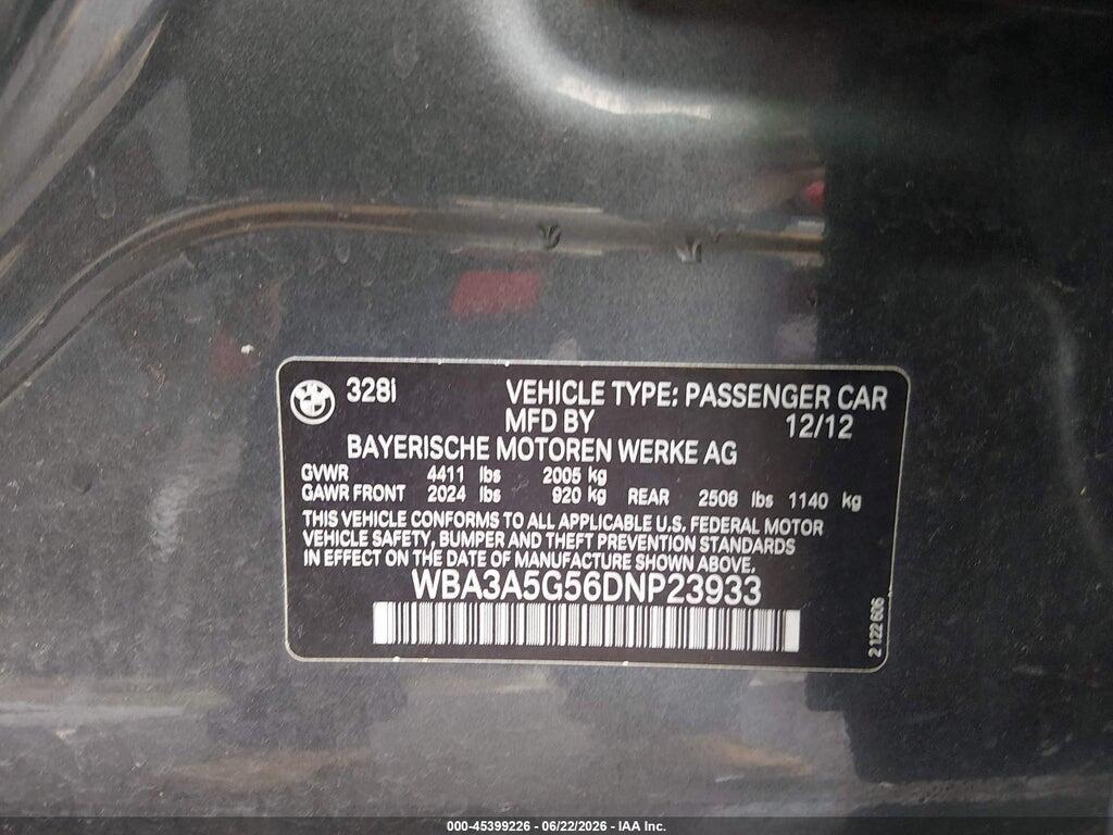 WBA3A5G56DNP23933 2013 BMW 328I photo no. 9