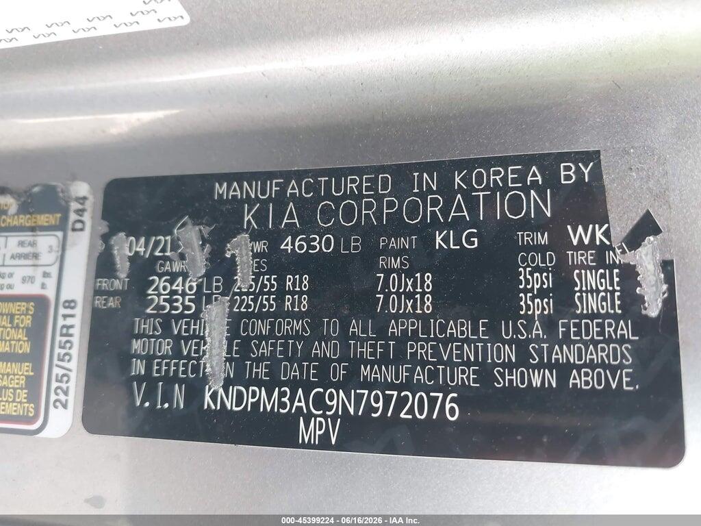 KNDPM3AC9N7972076 2022 KIA SPORTAGE photo no. 9