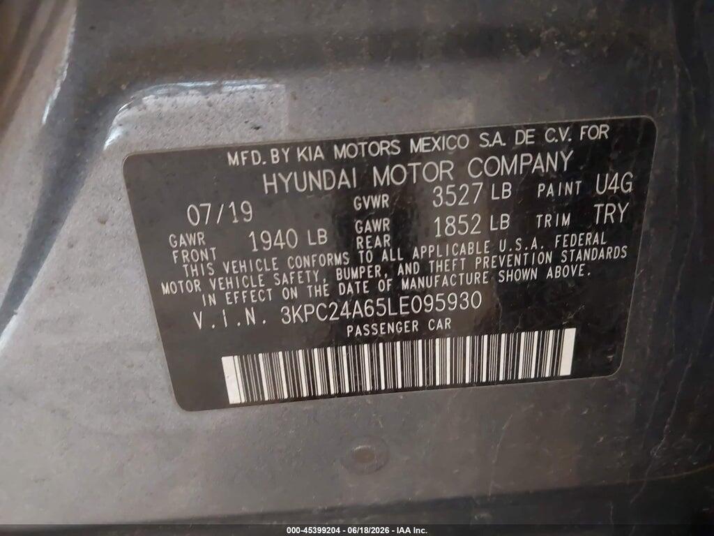 3KPC24A65LE095930 2020 HYUNDAI ACCENT photo no. 9