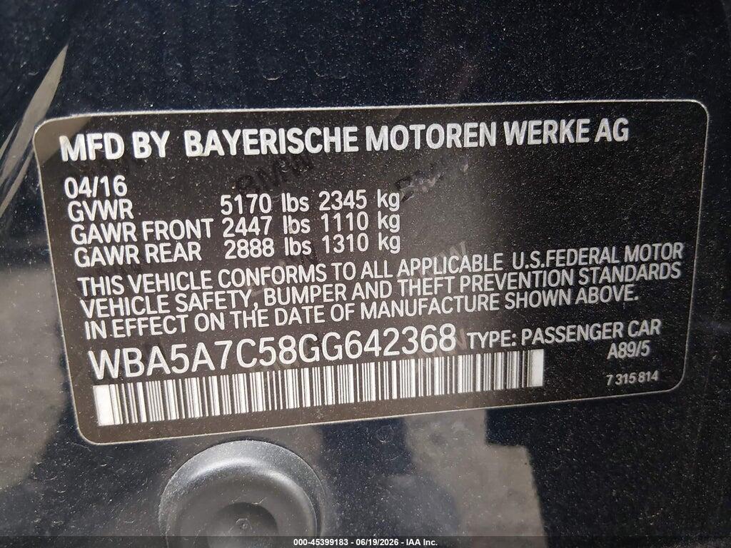 WBA5A7C58GG642368 2016 BMW 528I photo no. 9