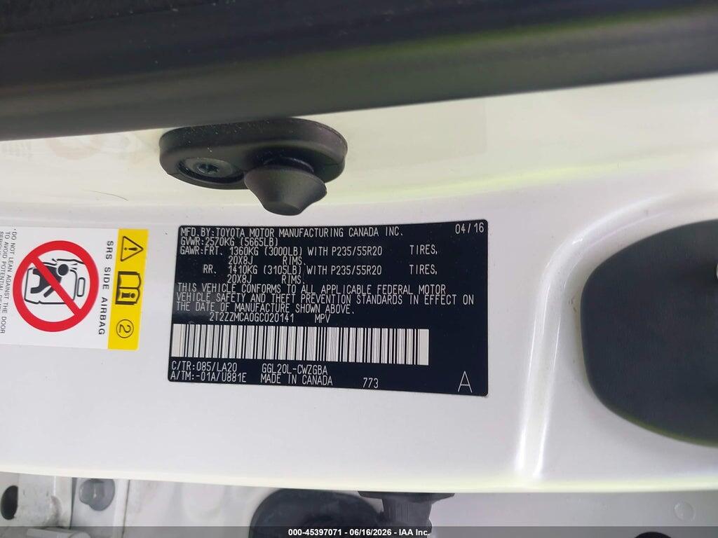 2T2ZZMCA0GC020141 2016 LEXUS RX 350 photo no. 9
