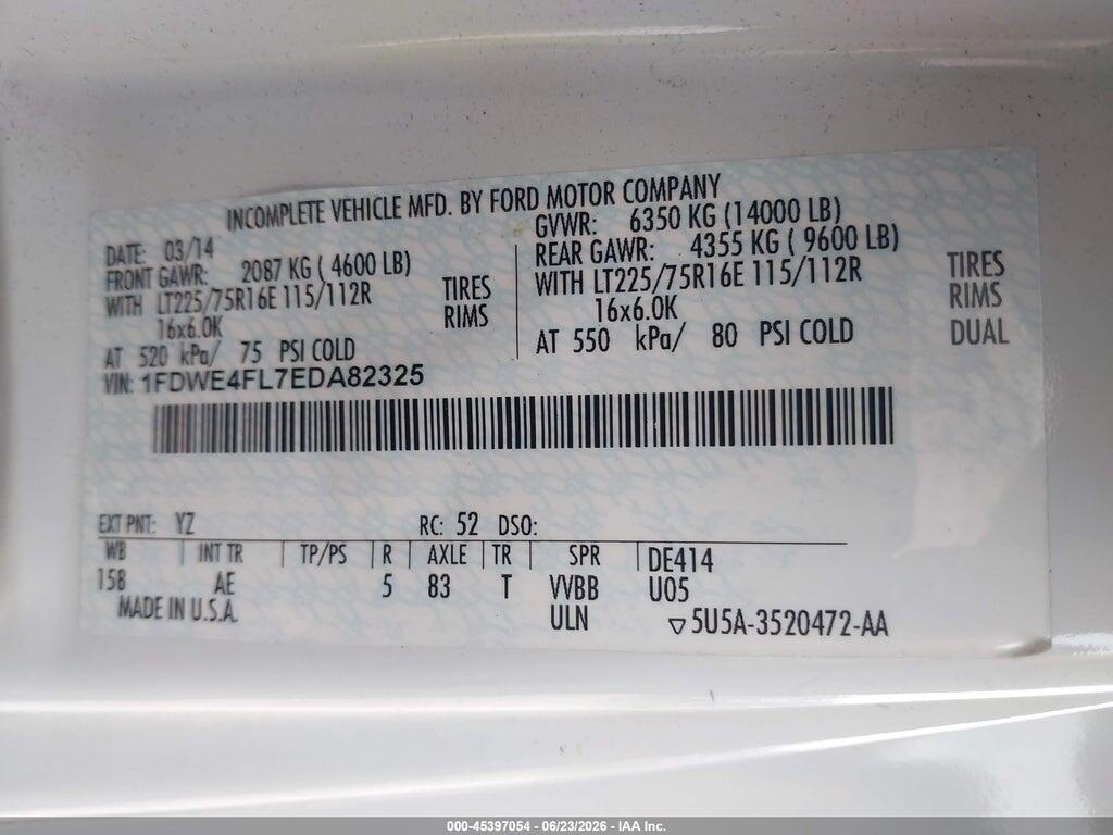 1FDWE4FL7EDA82325 2014 FORD ECONOLINE photo no. 9