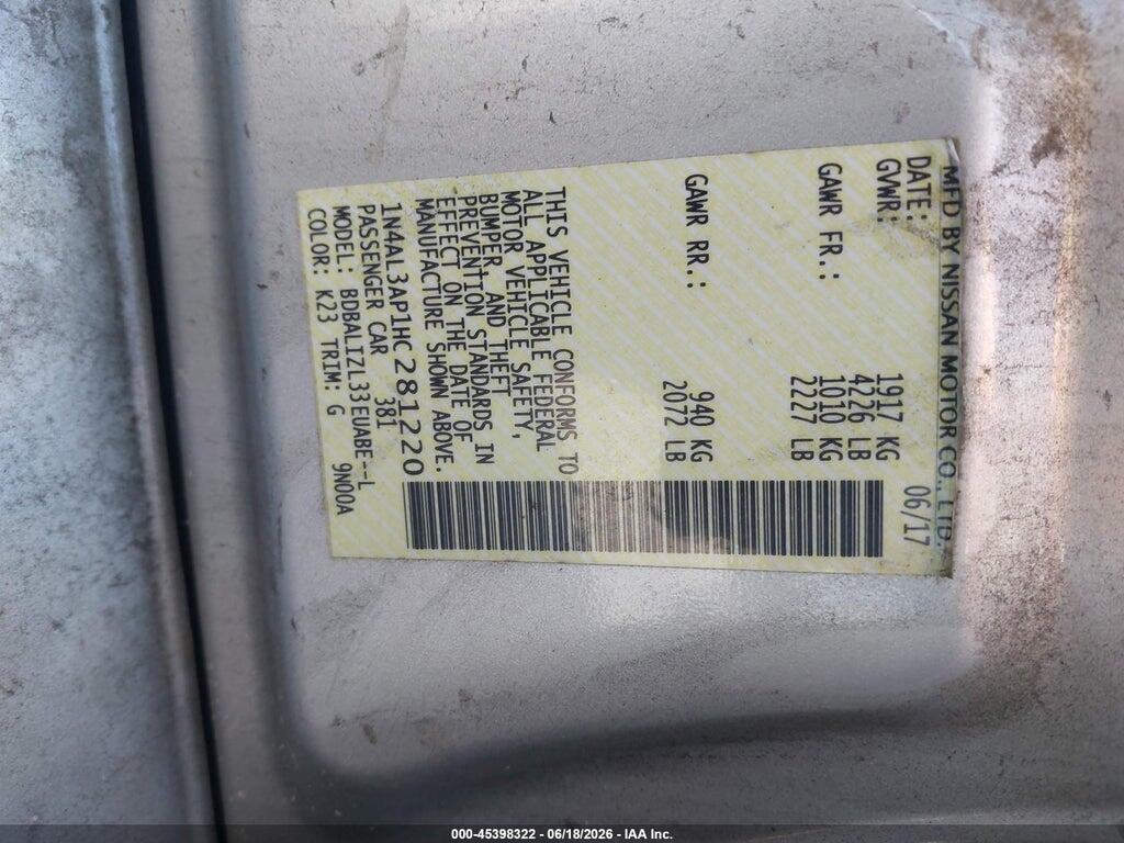 1N4AL3AP1HC281220 2017 NISSAN ALTIMA photo no. 9