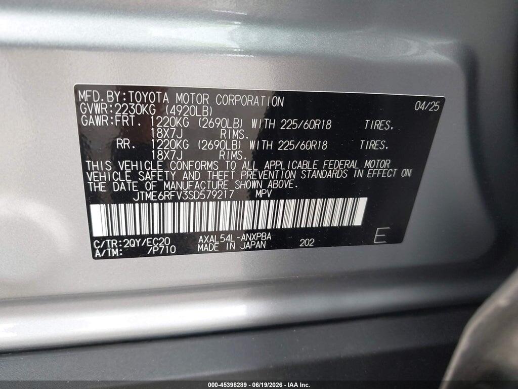 JTME6RFV3SD579217 2025 TOYOTA RAV4 HYBRID photo no. 9