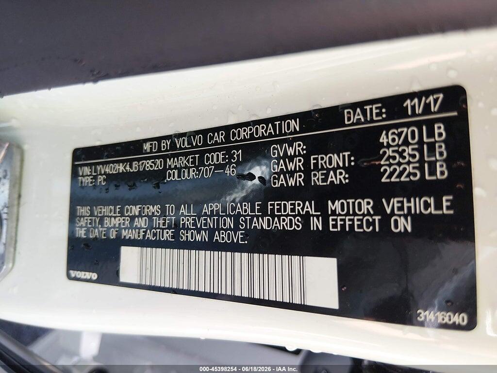 LYV402HK4JB178520 2018 VOLVO S60 INSCRIPTION photo no. 9