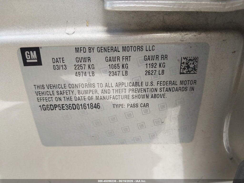1G6DP5E36D0161846 2013 CADILLAC CTS photo no. 9