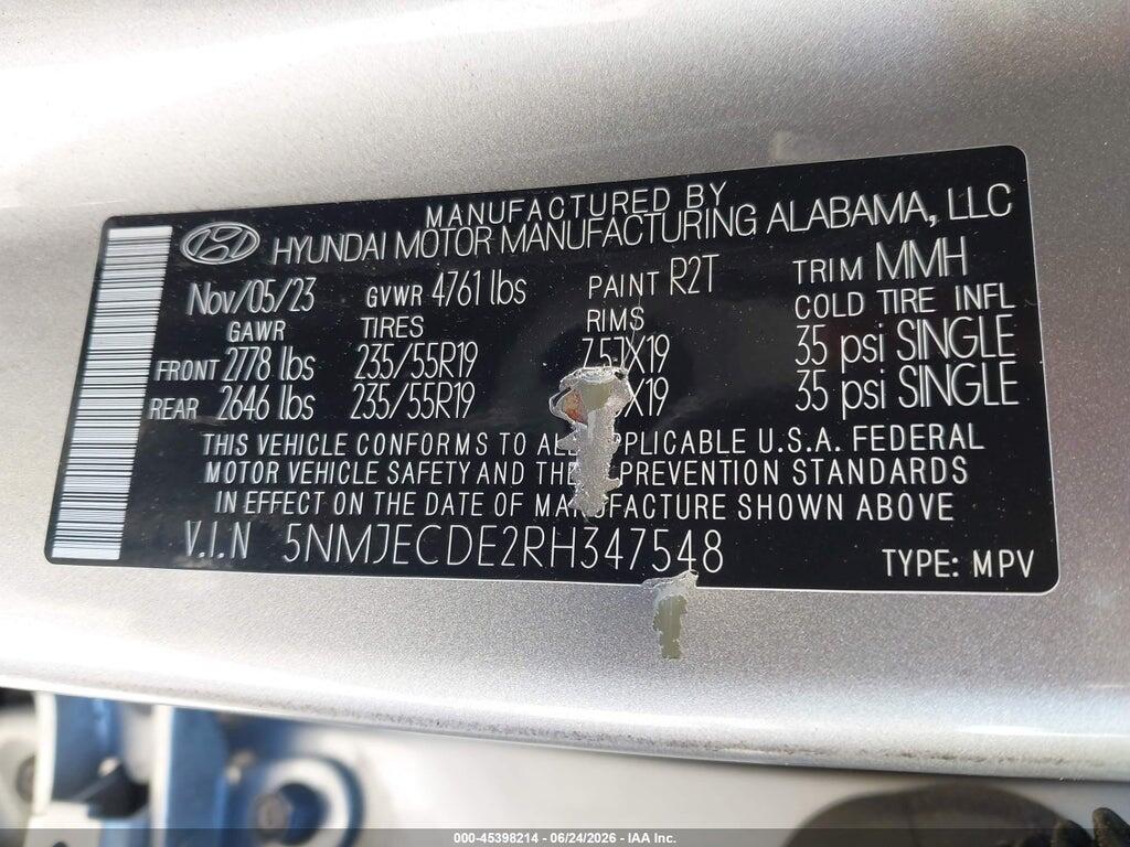 5NMJECDE2RH347548 2024 HYUNDAI TUCSON photo no. 9