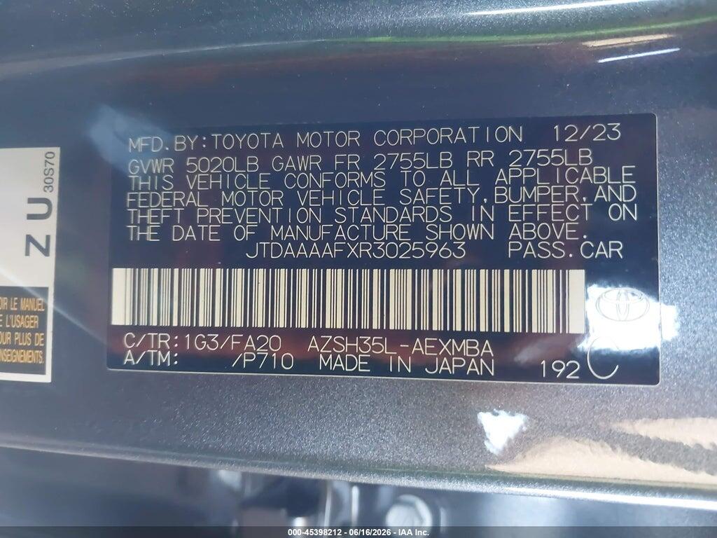 JTDAAAAFXR3025963 2024 TOYOTA CROWN photo no. 9