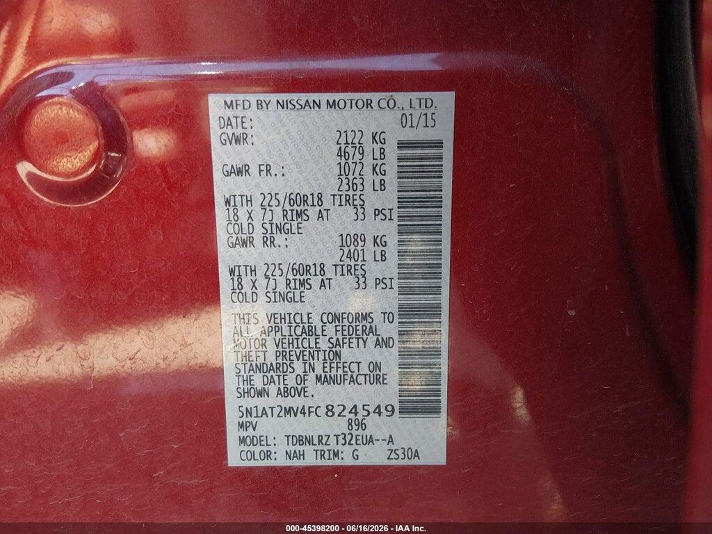 5N1AT2MV4FC824549 2015 NISSAN ROGUE photo no. 9